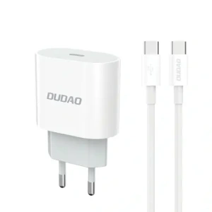 Ładowarka sieciowa Dudao A14EUC PD 20W USB-C z kablem USB-C / USB-C biała
