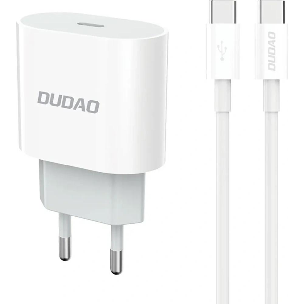 Ładowarka sieciowa Dudao A14EUC PD 20W USB-C z kablem USB-C / USB-C biała
