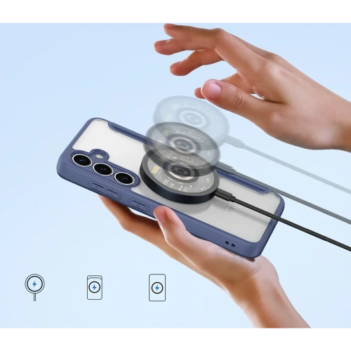 Etui z klapką Dux Ducis Skin X Pro MagSafe do Samsung Galaxy S25+ Plus niebieskie