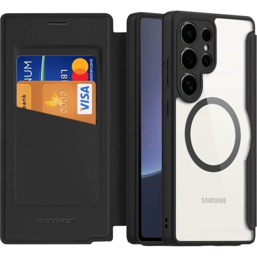 Etui z klapką Dux Ducis Skin X Pro MagSafe do Samsung Galaxy S25 Ultra czarne