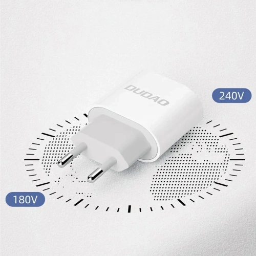 Ładowarka sieciowa Dudao A14EUC PD 20W USB-C z kablem USB-C / USB-C biała