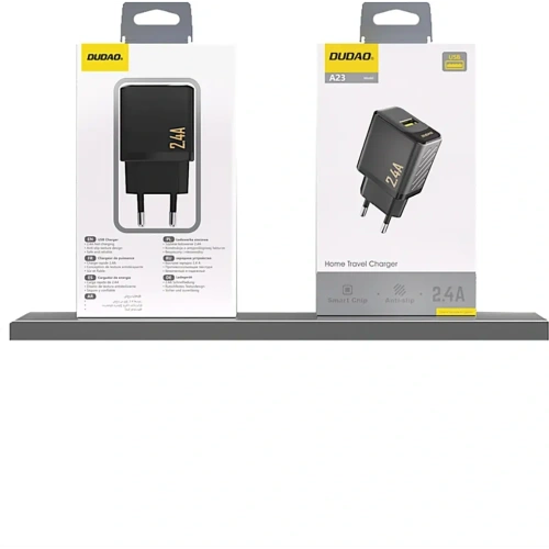 Ładowarka sieciowa Dudao A23 2.4A USB-A czarna