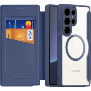 Etui z klapką Dux Ducis Skin X Pro MagSafe do Samsung Galaxy S25 Ultra niebieskie