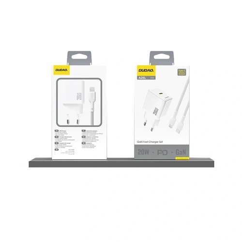 Ładowarka sieciowa Dudao A26 PD20W GaN USB-C biała