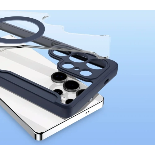 Etui z klapką Dux Ducis Skin X Pro MagSafe do Samsung Galaxy S25 Ultra niebieskie