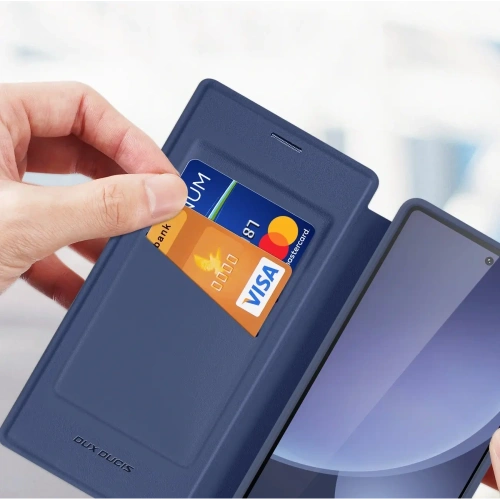 Etui z klapką Dux Ducis Skin X Pro MagSafe do Samsung Galaxy S25 Ultra niebieskie