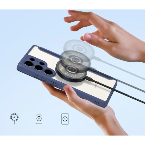 Etui z klapką Dux Ducis Skin X Pro MagSafe do Samsung Galaxy S25 Ultra niebieskie