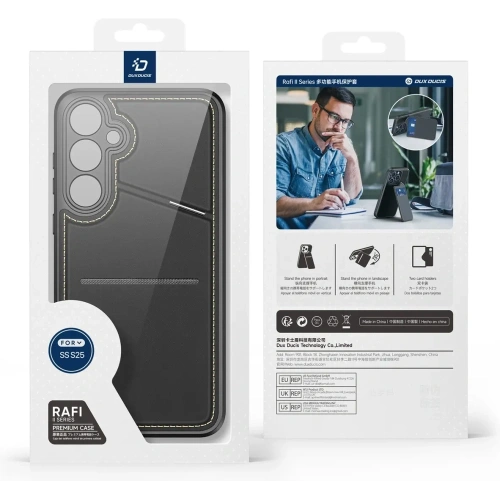 Etui Dux Ducis Rafi II na Samsung Galaxy S25 z podstawką czarne