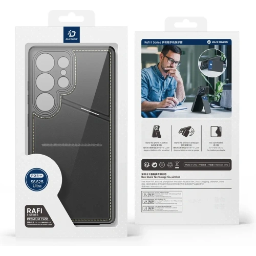 Etui Dux Ducis Rafi II do Samsung Galaxy S25 Ultra z podstawką czarne