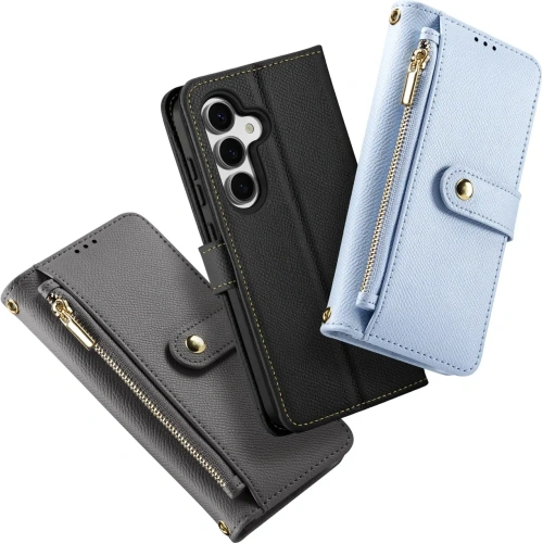 Etui z klapką Dux Ducis Lawa do Samsung Galaxy S25 z odłączanym portfelem magnetycznym czarne