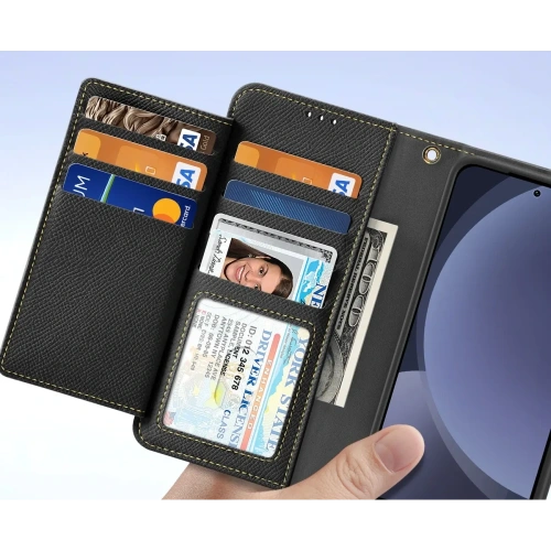 Etui z klapką Dux Ducis Lawa do Samsung Galaxy S25 z odłączanym portfelem magnetycznym czarne