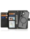 Etui z klapką Dux Ducis Lawa do Samsung Galaxy S25 z odłączanym portfelem magnetycznym czarne