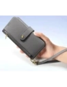 Etui z klapką Dux Ducis Lawa do Samsung Galaxy S25 z odłączanym portfelem magnetycznym szare