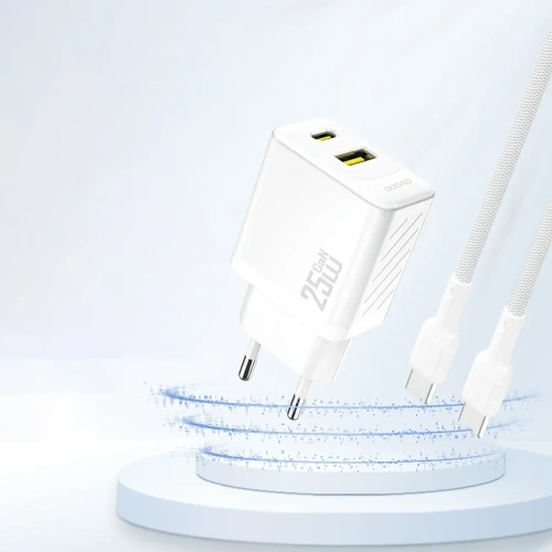 Ładowarka sieciowa Dudao A26T GaN 25W USB-A, USB-C biała