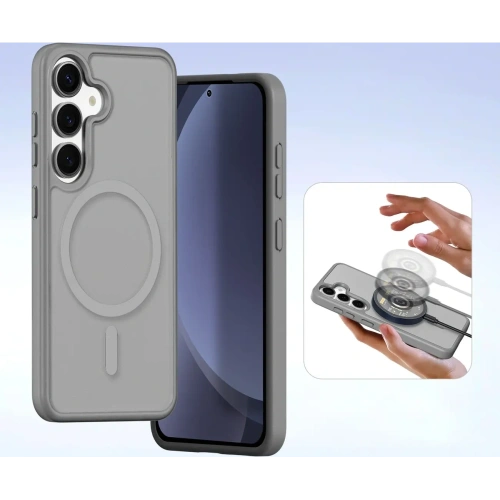 Etui z klapką Dux Ducis Lawa do Samsung Galaxy S25 z odłączanym portfelem magnetycznym szare