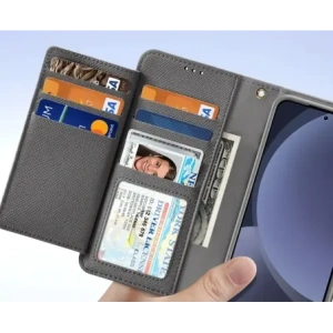 Etui z klapką Dux Ducis Lawa do Samsung Galaxy S25 z odłączanym portfelem magnetycznym szare