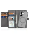 Etui z klapką Dux Ducis Lawa do Samsung Galaxy S25 z odłączanym portfelem magnetycznym szare