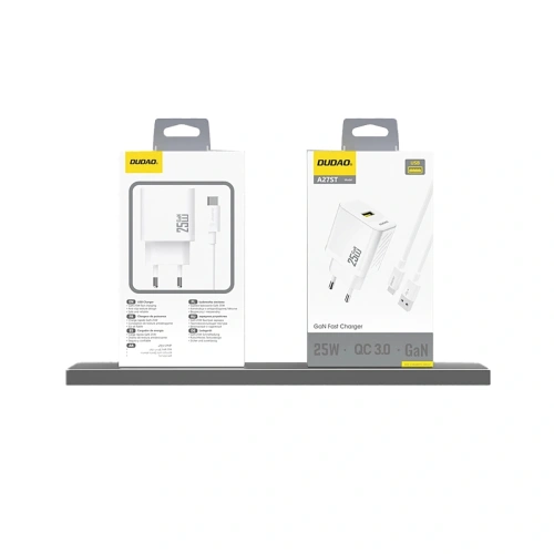 Ładowarka sieciowa Dudao A27S 25W GaN USB-A biała