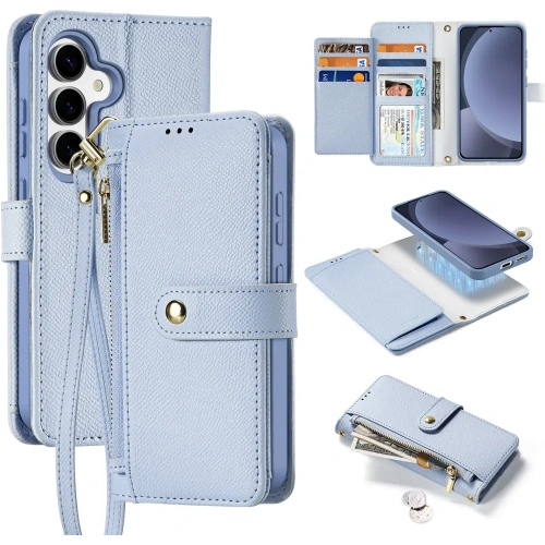 Etui z klapką Dux Ducis Lawa do Samsung Galaxy S25 z odłączanym portfelem magnetycznym niebieskie