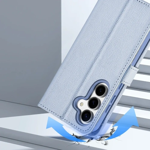 Etui z klapką Dux Ducis Lawa do Samsung Galaxy S25 z odłączanym portfelem magnetycznym niebieskie