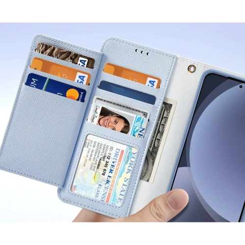 Etui z klapką Dux Ducis Lawa do Samsung Galaxy S25 z odłączanym portfelem magnetycznym niebieskie