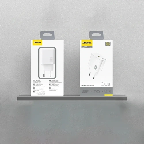 Ładowarka sieciowa Dudao A27P 30W PD GaN USB-C biała
