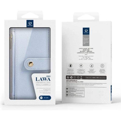 Etui z klapką Dux Ducis Lawa do Samsung Galaxy S25 z odłączanym portfelem magnetycznym niebieskie