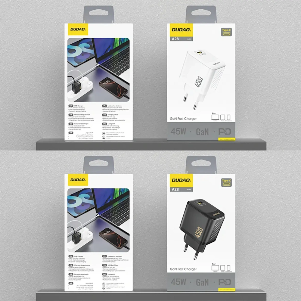 Ładowarka sieciowa Dudao A28 45W GaN USB-C czarna