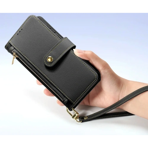 Etui z klapką Dux Ducis Lawa do Samsung Galaxy S25+ Plus z odłączanym portfelem magnetycznym czarne