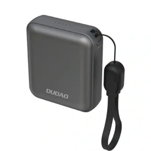 Powerbank ultrakompaktowy Dudao K22+ 10000mAh 22.5W USB-C z zawieszką / kablem USB-C szary