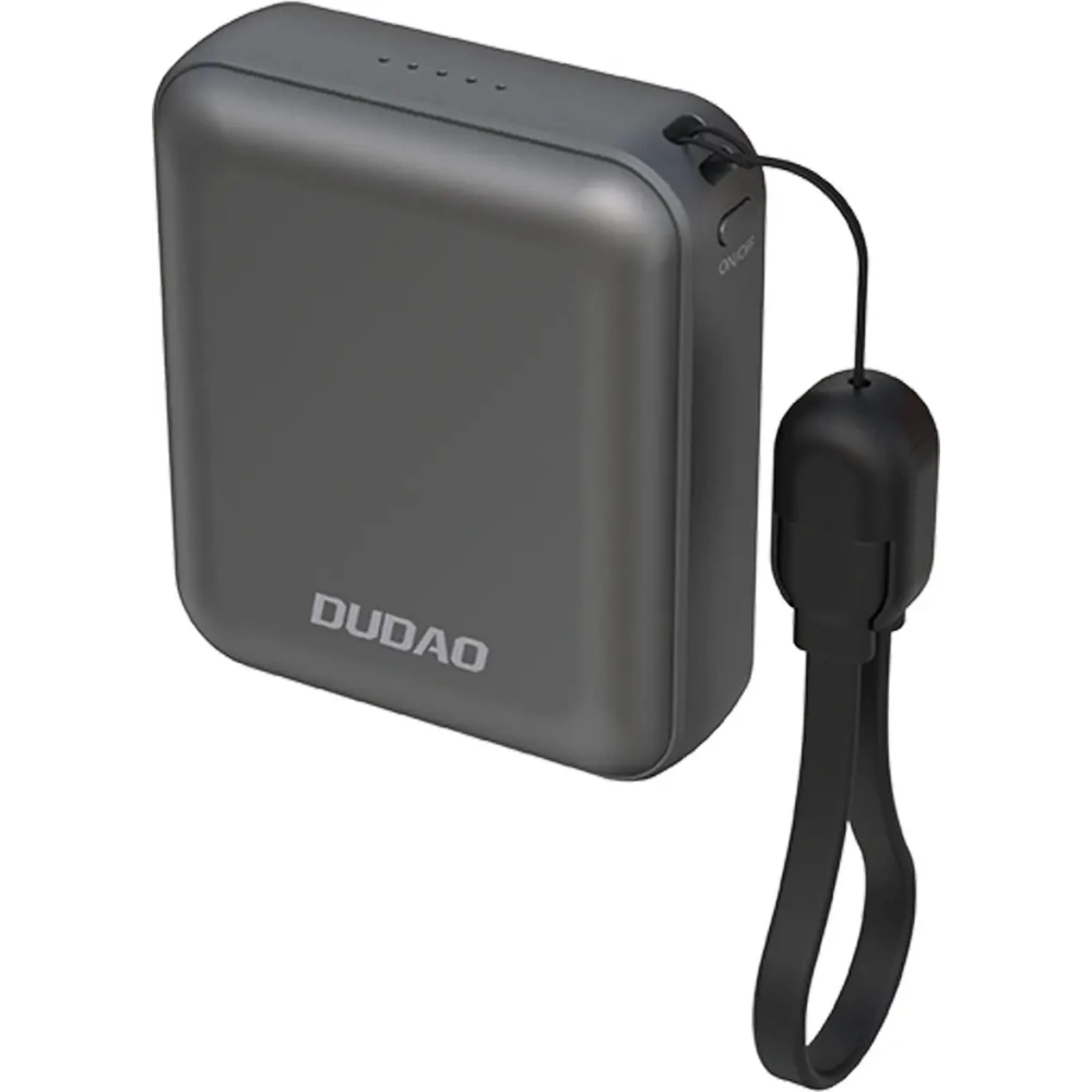 Powerbank ultrakompaktowy Dudao K22+ 10000mAh 22.5W USB-C z zawieszką / kablem USB-C szary