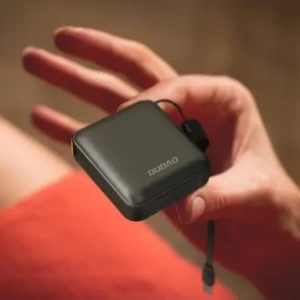 Powerbank ultrakompaktowy Dudao K22+ 10000mAh 22.5W USB-C z zawieszką / kablem USB-C szary