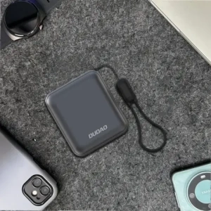 Powerbank ultrakompaktowy Dudao K22+ 10000mAh 22.5W USB-C z zawieszką / kablem USB-C szary