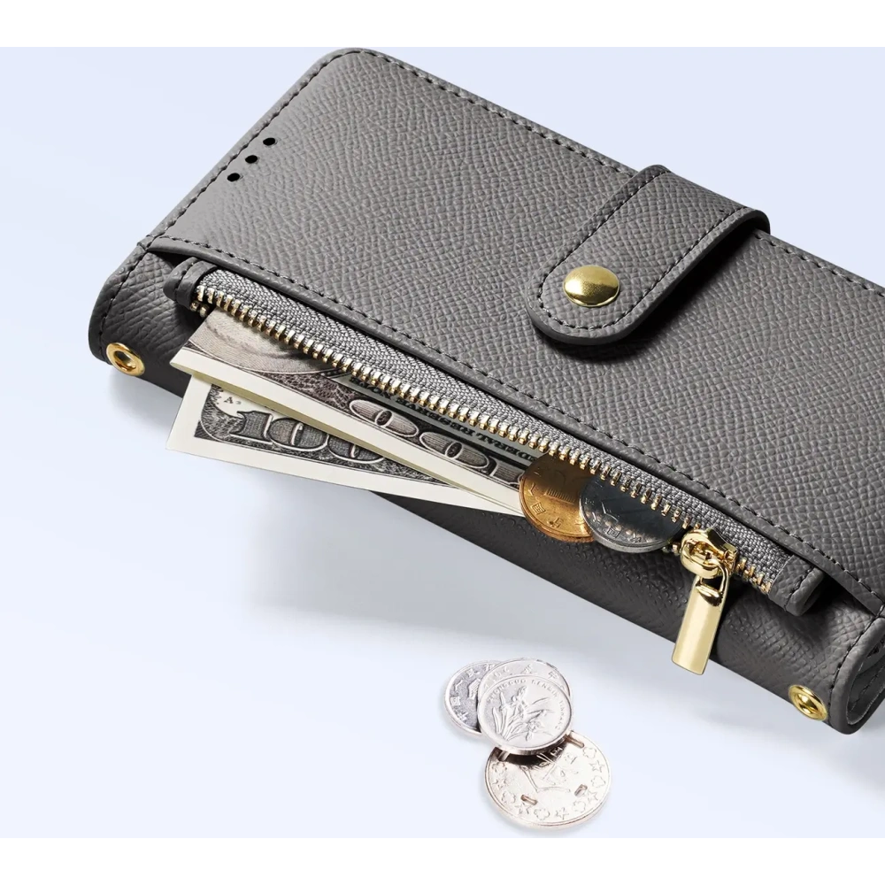 Etui z klapką Dux Ducis Lawa do Samsung Galaxy S25+ Plus z odłączanym portfelem magnetycznym szare