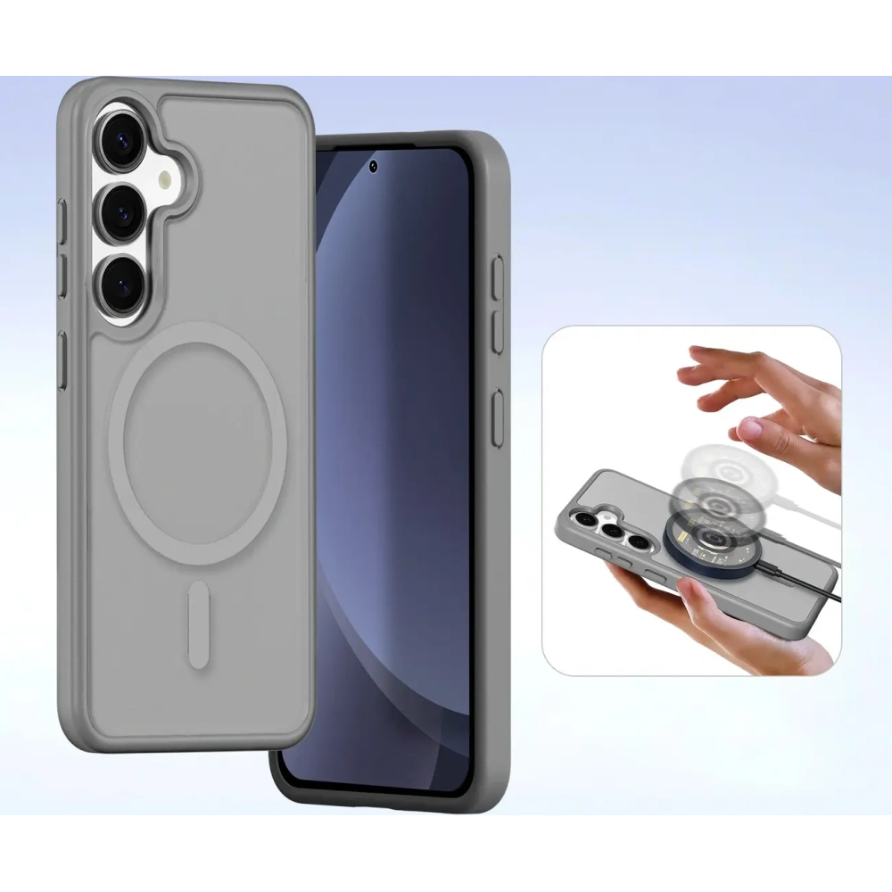 Etui z klapką Dux Ducis Lawa do Samsung Galaxy S25+ Plus z odłączanym portfelem magnetycznym szare