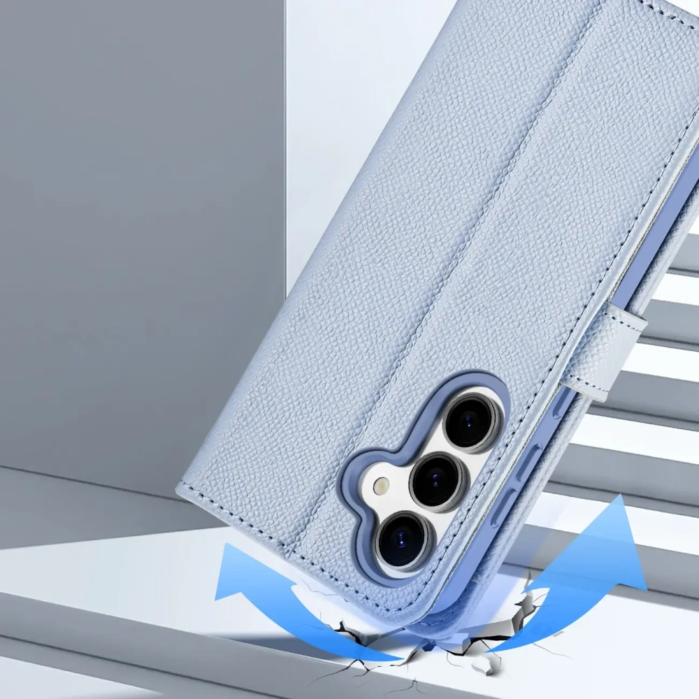 Etui z klapką Dux Ducis Lawa do Samsung Galaxy S25+ Plus z odłączanym portfelem magnetycznym niebieskie