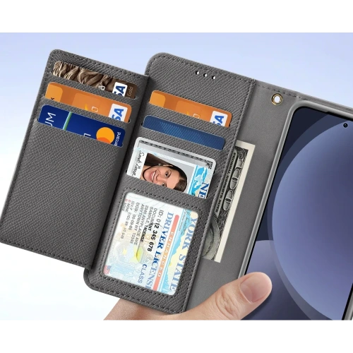 Etui z klapką Dux Ducis Lawa do Samsung Galaxy S25+ Plus z odłączanym portfelem magnetycznym szare