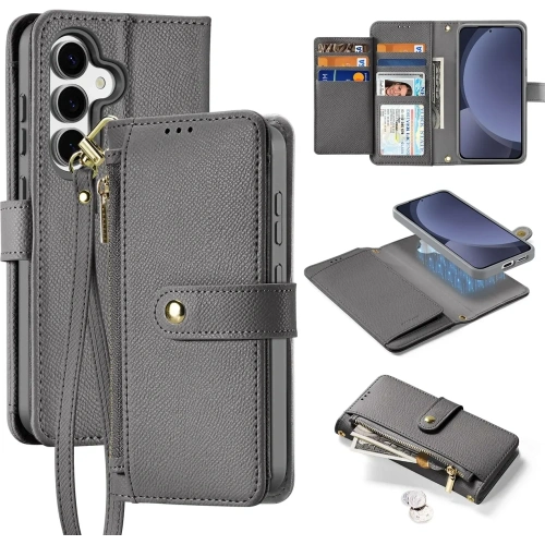 Etui z klapką Dux Ducis Lawa do Samsung Galaxy S25+ Plus z odłączanym portfelem magnetycznym szare