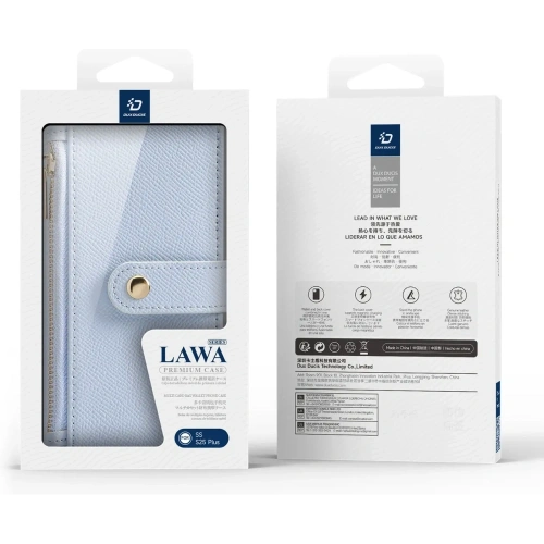 Etui z klapką Dux Ducis Lawa do Samsung Galaxy S25+ Plus z odłączanym portfelem magnetycznym niebieskie