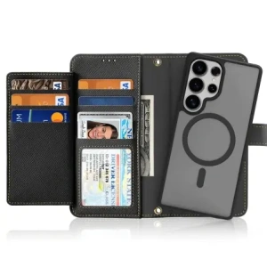 Etui z klapką Dux Ducis Lawa do Samsung Galaxy S25 Ultra z odłączanym portfelem magnetycznym czarne