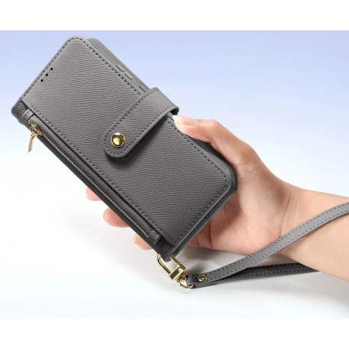 Etui z klapką Dux Ducis Lawa do Samsung Galaxy S25 Ultra z odłączanym portfelem magnetycznym szare