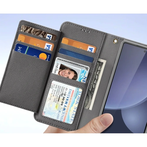 Etui z klapką Dux Ducis Lawa do Samsung Galaxy S25 Ultra z odłączanym portfelem magnetycznym szare