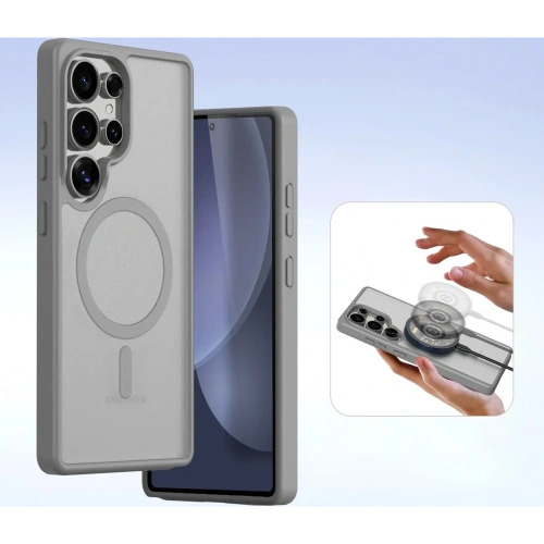 Etui z klapką Dux Ducis Lawa do Samsung Galaxy S25 Ultra z odłączanym portfelem magnetycznym szare