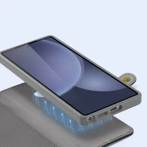 Etui z klapką Dux Ducis Lawa do Samsung Galaxy S25 Ultra z odłączanym portfelem magnetycznym szare