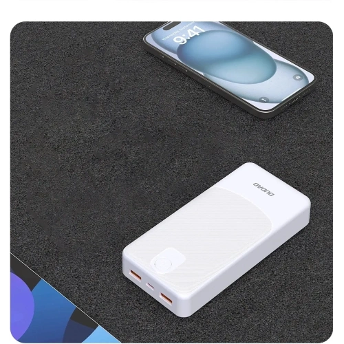 Powerbank Dudao K10Pro 2.4A 20000mAh 2xUSB-A biały