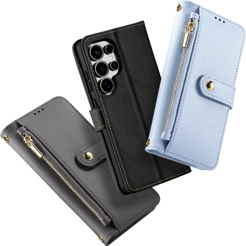 Etui z klapką Dux Ducis Lawa do Samsung Galaxy S25 Ultra z odłączanym portfelem magnetycznym czarne