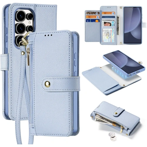 Etui z klapką Dux Ducis Lawa do Samsung Galaxy S25 Ultra z odłączanym portfelem magnetycznym niebieskie