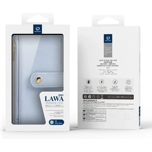 Etui z klapką Dux Ducis Lawa do Samsung Galaxy S25 Ultra z odłączanym portfelem magnetycznym niebieskie