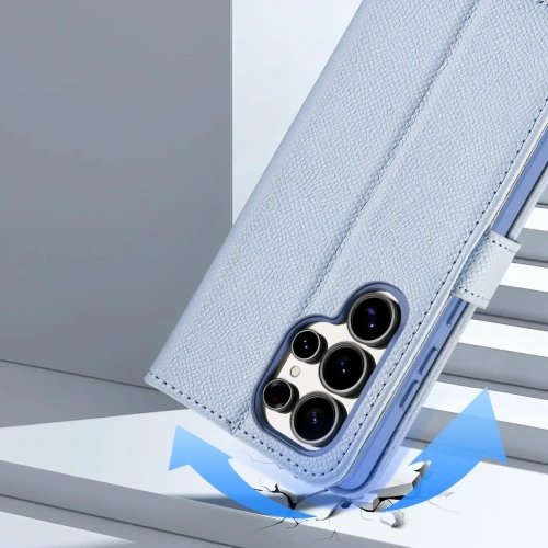 Etui z klapką Dux Ducis Lawa do Samsung Galaxy S25 Ultra z odłączanym portfelem magnetycznym niebieskie