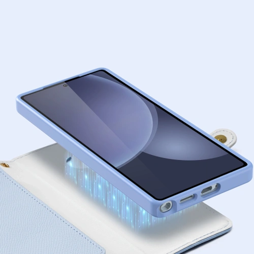 Etui z klapką Dux Ducis Lawa do Samsung Galaxy S25 Ultra z odłączanym portfelem magnetycznym niebieskie